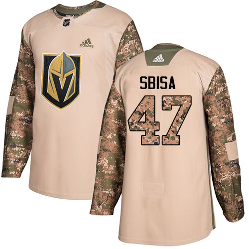 Adidas Golden Knights #47 Luca Sbisa Camo Authentic Veterans Day Stitched NHL Jersey